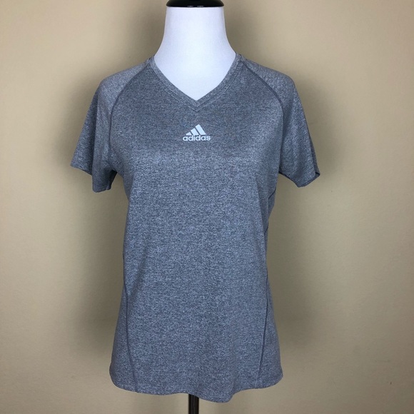 adidas Tops - Adidas Climalite Gray Athletic V-Neck (runs small)
